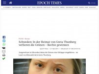 Bild zum Artikel: Schweden: In der Heimat von Greta Thunberg verlieren die Grünen – Rechte gewinnen
