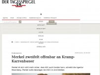 Bild zum Artikel: Merkel zweifelt offenbar an Kramp-Karrenbauer