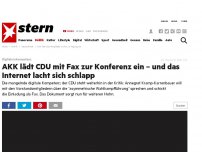 Bild zum Artikel: Digitale Inkompetenz: AKK lädt CDU mit Fax zur Konferenz ein – und das Internet lacht sich schlapp