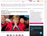 Bild zum Artikel: Merkel in Harvard mit Ehrendoktorwürde ausgezeichnet