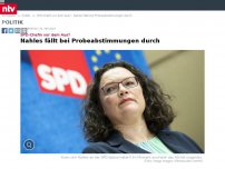 Bild zum Artikel: SPD-Chefin doch vor dem Aus?: Nahles fällt bei Probeabstimmungen durch