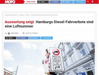 Bild zum Artikel: Auswertung zeigt: Hamburgs Diesel-Fahrverbote sind eine Luftnummer