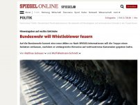 Bild zum Artikel: Hinweisgeber auf rechte Umtriebe: Bundeswehr will Whistleblower feuern