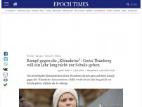 Bild zum Artikel: Kampf gegen die Klimakrise: Greta Thunberg will ein Jahr lang nicht zur Schule gehen