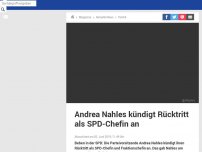 Bild zum Artikel: Andrea Nahles kündigt Rücktritt als SPD-Chefin an
