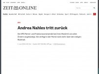 Bild zum Artikel: SPD: Andrea Nahles tritt zurück