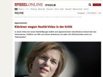 Bild zum Artikel: Agrarministerin: Klöckner wegen Nestlé-Video in der Kritik