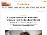 Bild zum Artikel: Nach Rezo-Video: Kramp-Karrenbauer konkretisiert Forderung nach Regeln fürs Internet