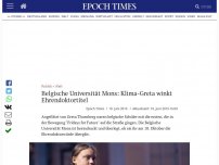Bild zum Artikel: Belgische Universität Mons: Klima-Greta winkt Ehrendoktortitel