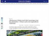 Bild zum Artikel: Oberhausen: Kinder nach dem Aussteigen vom Bus überfallen – Polizei sucht zwei jugendliche Südländer