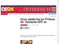 Bild zum Artikel: Grosz zündet live im TV Kerze für 'sterbende SPÖ' an