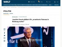 Bild zum Artikel: Joachim Gauck plädiert für „erweiterte Toleranz in Richtung rechts“