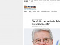 Bild zum Artikel: Gegen AfD-Ausgrenzung: Gauck für „erweiterte Toleranz in Richtung rechts“