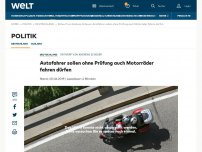 Bild zum Artikel: Autofahrer sollen ohne Prüfung auch größere Motorräder fahren dürfen