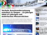 Bild zum Artikel: Verbale Auseinandersetzung eskaliert in Siegen – 15-Jähriger tötet 47-Jährigen mit mehrfachen Messerstichen