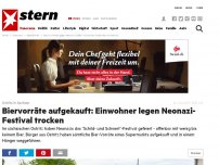 Bild zum Artikel: Ostritz in Sachsen: Biervorräte aufgekauft: Einwohner legen Neonazi-Festival trocken