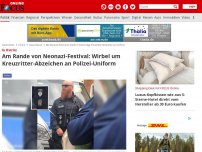 Bild zum Artikel: In Ostritz - Am Rande von Neonazi-Festival: Wirbel um Kreuzritter-Abzeichen an Polizei-Uniform