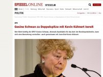 Bild zum Artikel: SPD: Gesine Schwan zu Doppelspitze mit Kevin Kühnert bereit