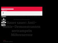 Bild zum Artikel: Bauer sauer: Anti-Kohle-Demonstranten zertrampeln Möhrenernte