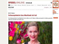 Bild zum Artikel: Mit 47 Jahren: Schauspielerin Lisa Martinek ist tot