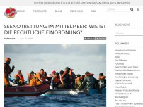 Bild zum Artikel: Seenotrettung im Mittelmeer: Wie ist die rechtliche Einordnung?