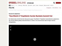 Bild zum Artikel: Hausarrest aufgehoben: 'Sea-Watch'-Kapitänin Carola Rackete kommt frei