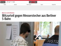 Bild zum Artikel: Blitzurteil gegen Messerstecher aus Berliner S-Bahn