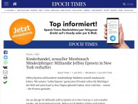 Bild zum Artikel: Kinderhandel, sexueller Missbrauch Minderjähriger: Milliardär Jeffrey Epstein in New York verhaftet