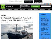 Bild zum Artikel: Deutsches Rettungsschiff Alan Kurdi nimmt erneut Migranten an Bord