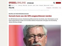 Bild zum Artikel: Beschluss der Partei-Schiedskommission: Sarrazin kann aus der SPD ausgeschlossen werden