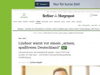 Bild zum Artikel: FDP-Chef: Lindner warnt vor „armem, grauem, spaßfreiem Deutschland“