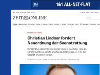 Bild zum Artikel: Flüchtlingsverteilung: FDP-Chef Christian Lindner fordert Neuordnung der Seenotrettung