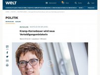 Bild zum Artikel: Kramp-Karrenbauer wird neue Verteidigungsministerin