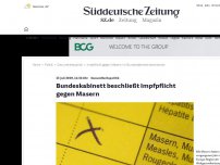 Bild zum Artikel: Gesundheitspolitik: Bundeskabinett beschließt Impfpflicht gegen Masern