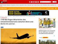 Bild zum Artikel: In diesem Jahr - 1740 Mal flogen Mitarbeiter des Umweltministeriums zwischen Bonn und Berlin hin und her