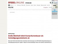 Bild zum Artikel: SPON-Umfrage: Große Mehrheit lehnt Kramp-Karrenbauer als Verteidigungsministerin ab