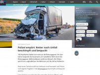 Bild zum Artikel: Polizei empört: Retter nach Unfall beschimpft und bespuckt