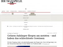 Bild zum Artikel: Grünen-Anhänger fliegen am meisten – und haben das schlechteste Gewissen