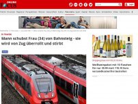 Bild zum Artikel: In Voerde - Mann schubst Frau (34) von Bahnsteig - sie wird von Zug überrollt und stirbt