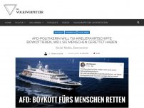Bild zum Artikel: AfD-Politikerin will Tui-Kreuzfahrtschiffe boykottieren, weil sie Menschen gerettet haben