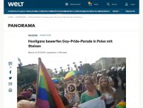 Bild zum Artikel: Hooligans bewerfen Gay-Pride-Parade in Polen mit Steinen