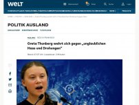 Bild zum Artikel: Greta Thunberg wehrt sich gegen „unglaublichen Hass und Drohungen“