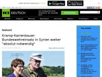 Bild zum Artikel: Kramp-Karrenbauer: Bundeswehreinsatz in Syrien weiter 'absolut notwendig'