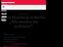 Bild zum Artikel: Greta Thunberg ruft in Berlin zu weiteren Protesten auf: Schüler wollen auch in Ferien demonstrieren