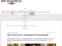 Bild zum Artikel: Was Moral ist, bestimmt Deutschland