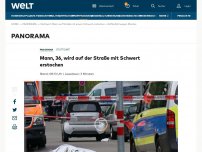 Bild zum Artikel: Mann auf Straße in Stuttgart erstochen – mit Machete?