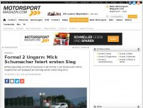Bild zum Artikel: Formel 2 - Formel 2 Ungarn: Mick Schumacher feiert ersten Sieg