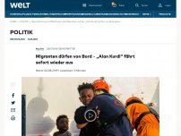 Bild zum Artikel: Alle Migranten auf der „Alan Kurdi“ dürfen von Bord gehen