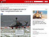 Bild zum Artikel: Warnung vor Mängeln - Bundeswehr setzt Flugbetrieb aller 53 'Tiger'-Kampfhubschrauber aus