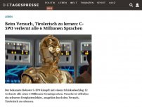 Bild zum Artikel: Beim Versuch, Tirolerisch zu lernen: C-3PO verlernt alle 6 Millionen Sprachen